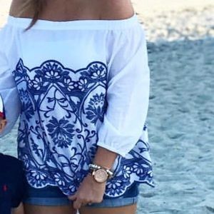 White off the shoulder top.
